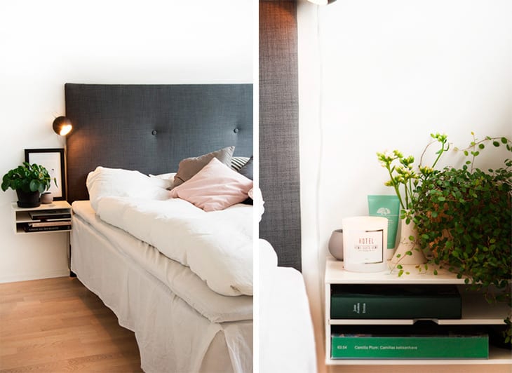 Soveværelse diy sengegavl og sengeborde inspiration