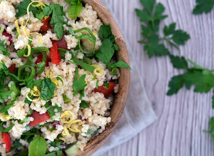 couscous salat med den skønneste dressing opskrift