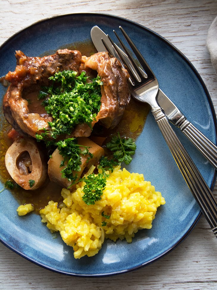 Osso buco med safranrisotto og gremolata opskrift