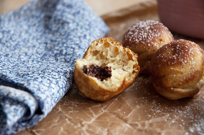 aebleskiver med chokolade