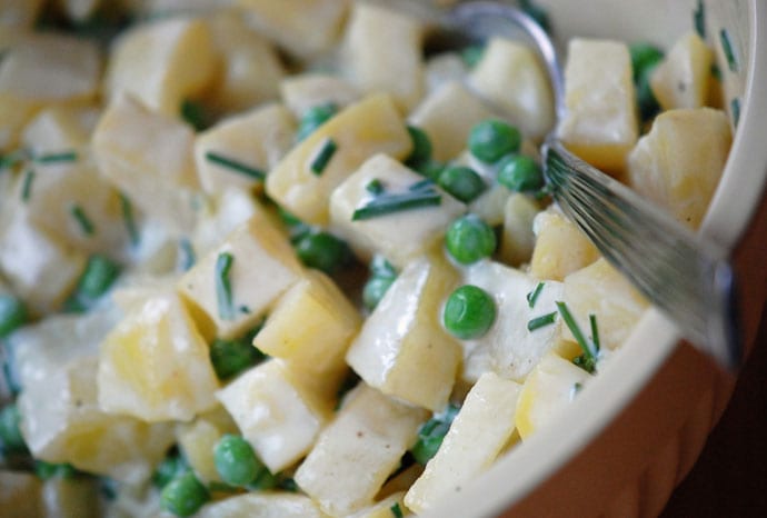 kartoffelsalat med aerter