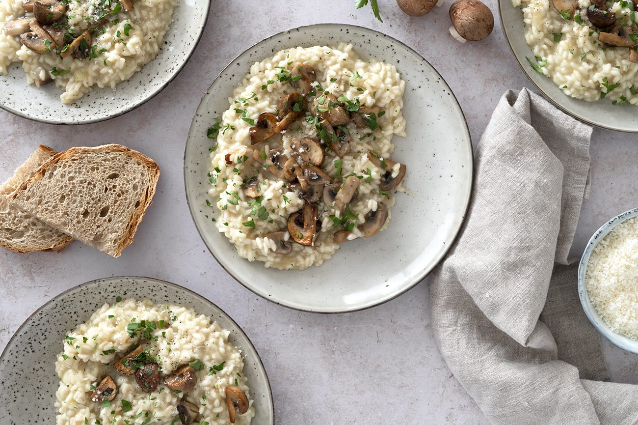 med svampe og parmesan -opskrift hjemmelavet