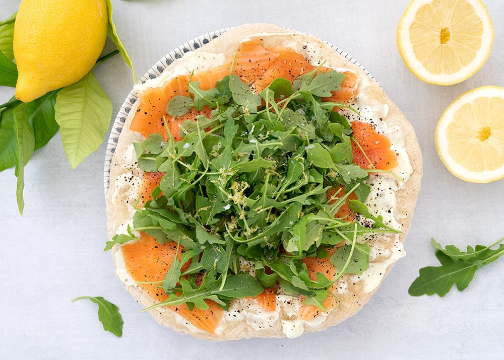 indre Embankment dårlig Hjemmelavet pizza med røget laks wasabicreme og rucola