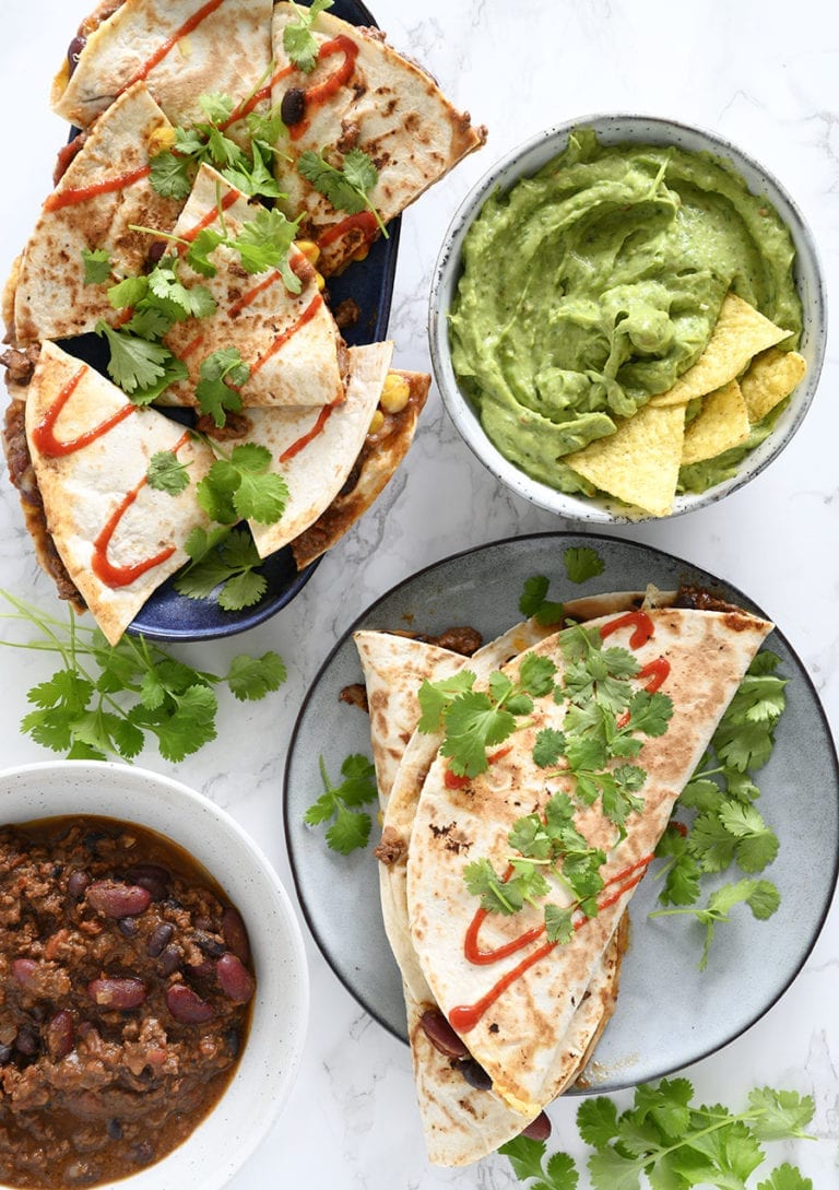 Super lækre Quesadillas med en rest Chili Con Carne Opskrift