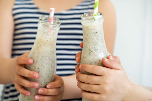 Smoothie med mynte og jordbær