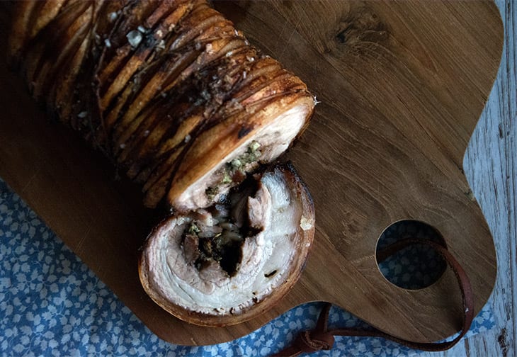 Porchetta - opskrift lækker italiensk rullesteg sprød