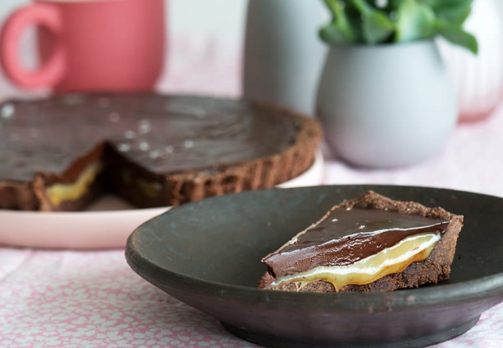 Chokoladetærte opskrift - virkelig lækker med saltkaramel