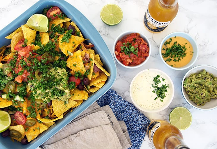 Luksus nachos med guacamole