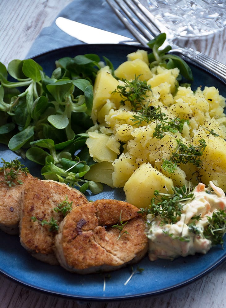 Torsk Rogn Salat Med Spinat Og Purreløk