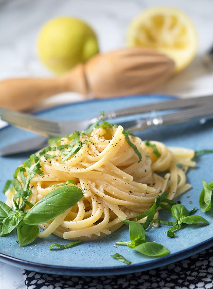 Citronpasta med basilikum