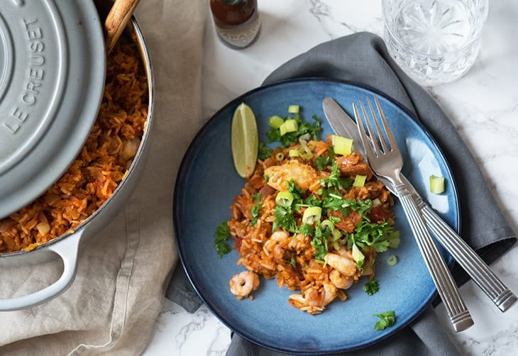 Jambalaya med kylling og chorizo