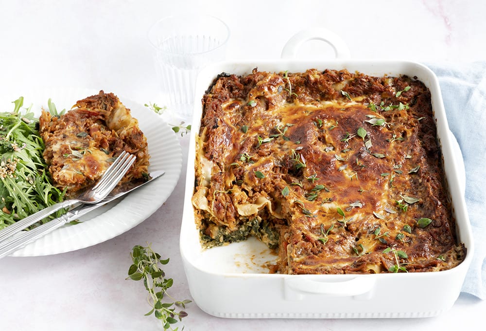 Vegetar lasagne - opskrift på en sund grøntsagslasagne