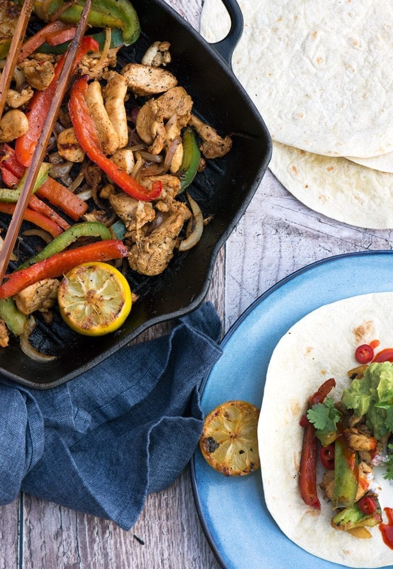 Fajitas opskrift på den lækre mexicanske ret med kylling