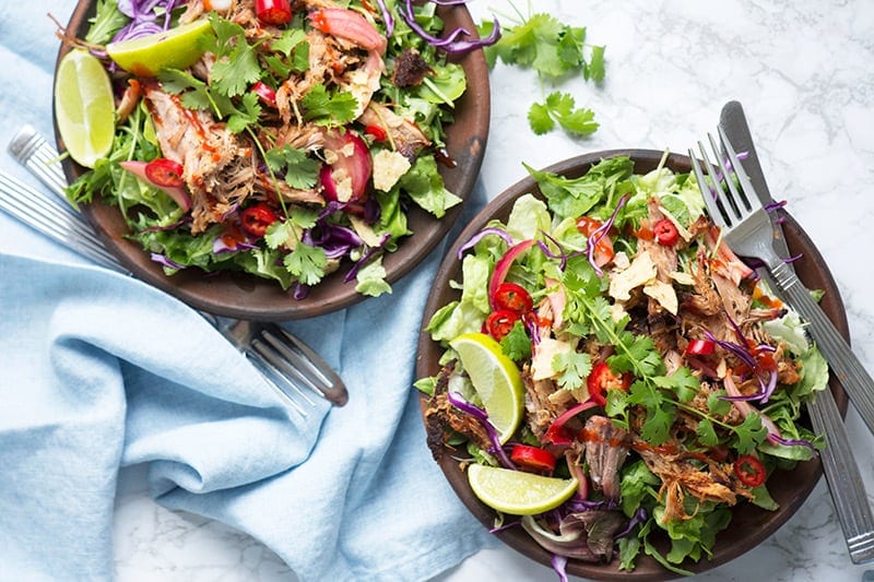 Salat med pork - lækker opskrift ala tex mex