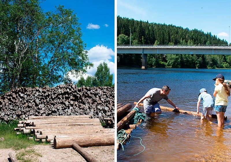 tømmerflåde vildmark varmland