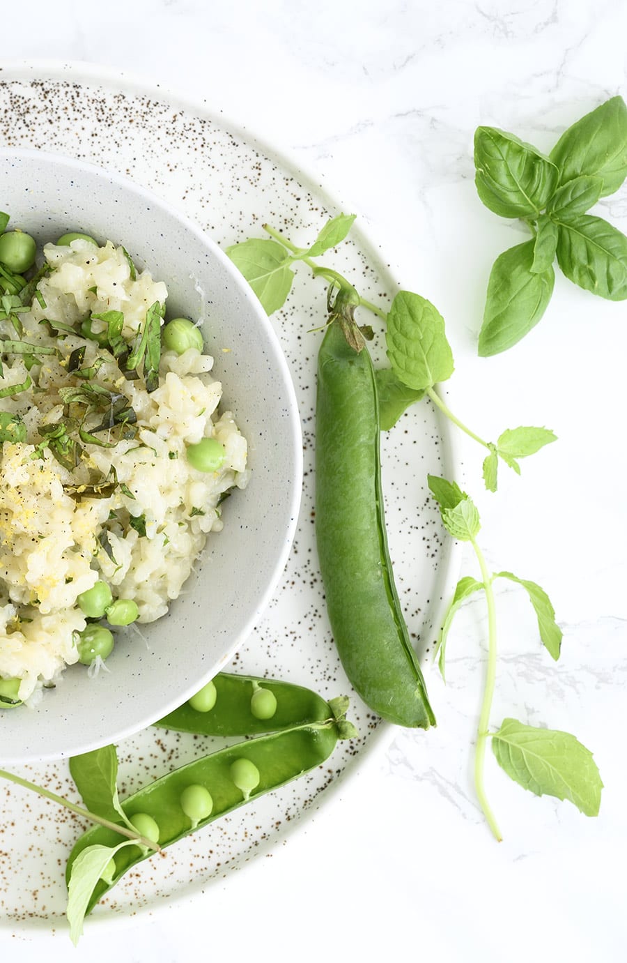 risotto med ærter og mynbte