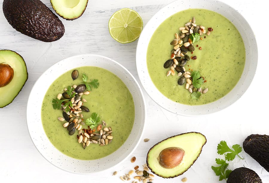 Avocadosuppe - opskrift på kold suppe med avocado og agurk