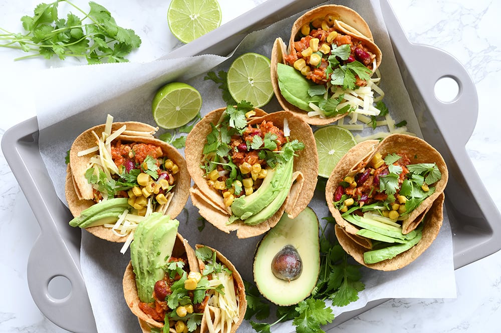 Nachos Bowl - på tortillaskåle med fyld