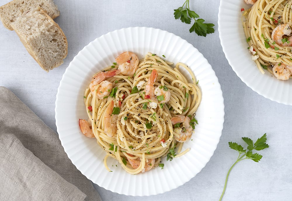 Pasta med rejer og opskrift på lækker og hurtig pastaret