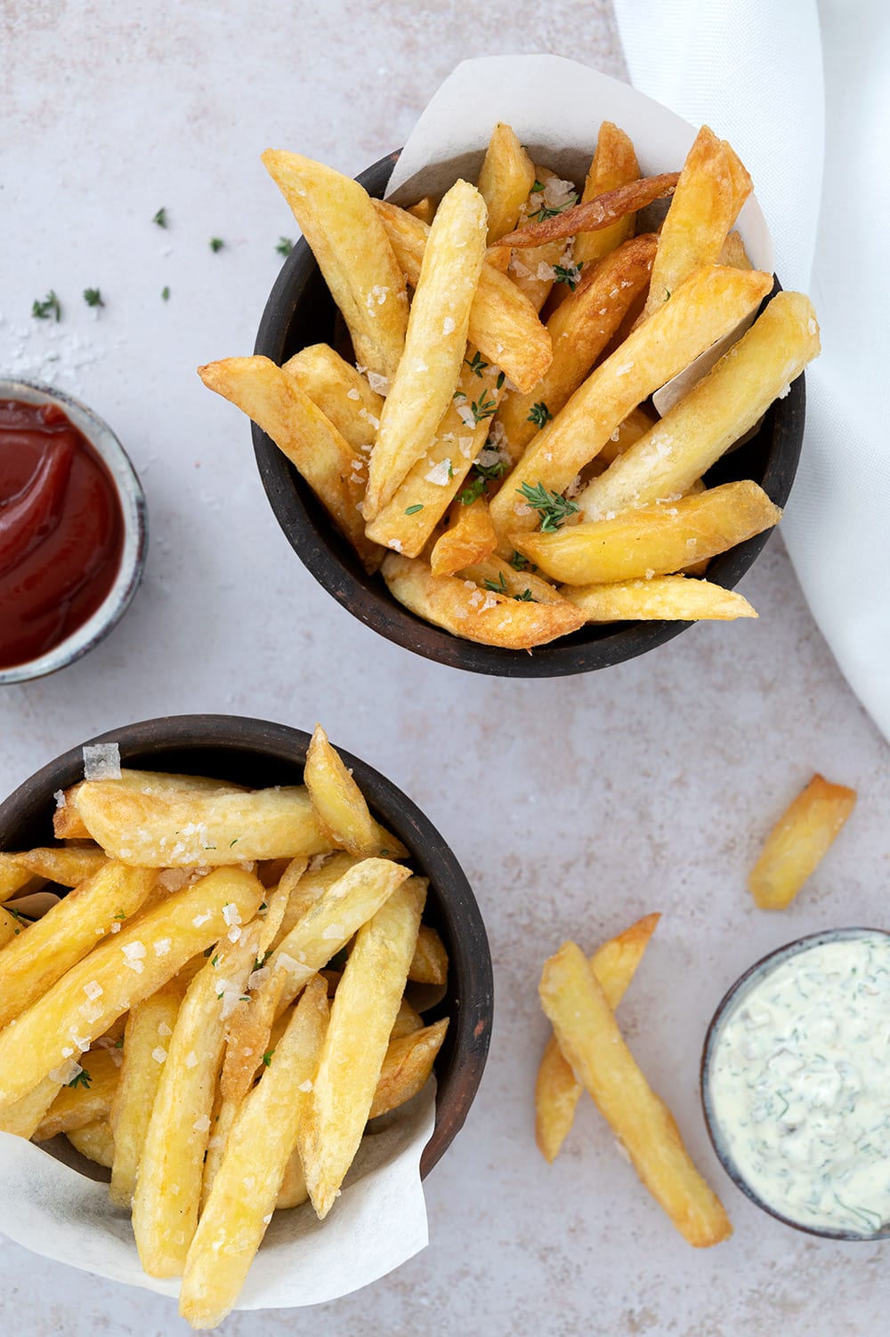 Bil kig ind Sømand Pommes Frites - opskrift på sprøde og lækre hjemmelavede fritter