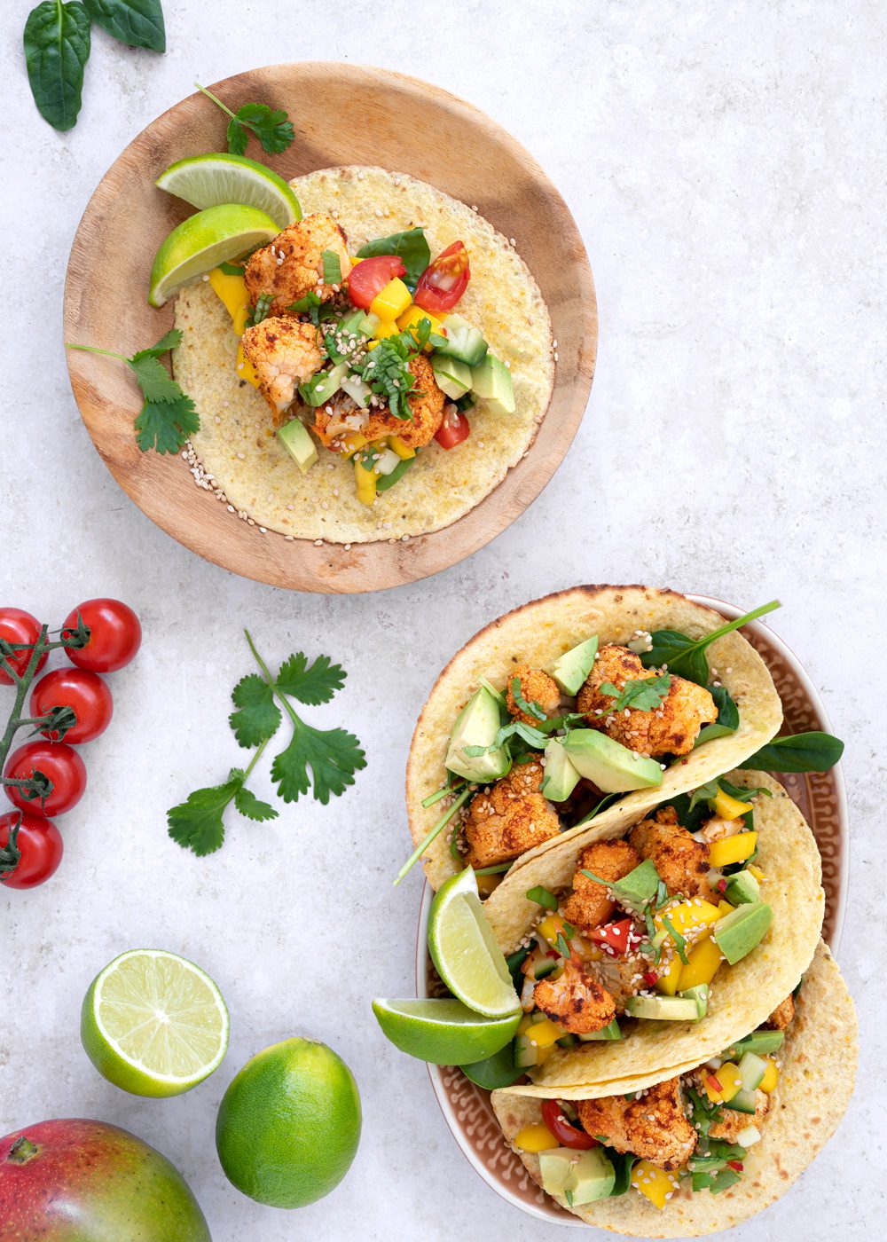 vegetar tacos blomkål mangosalsa