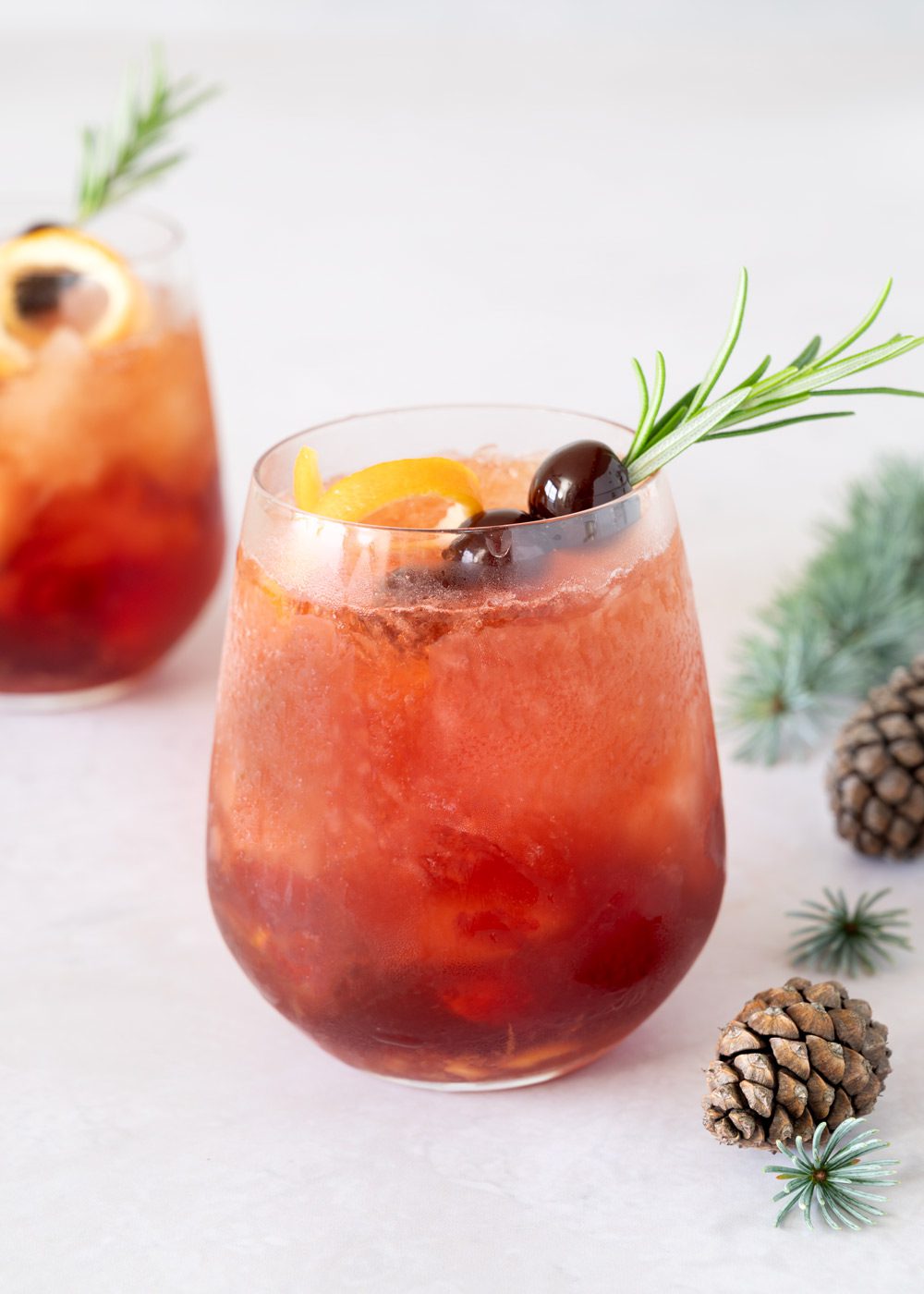 Cherry christmas cocktail