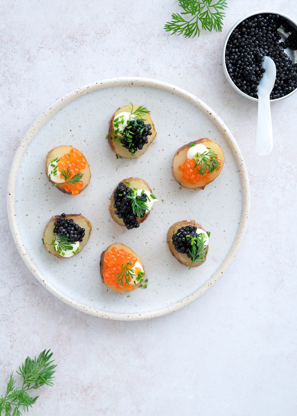 kartofler med caviar