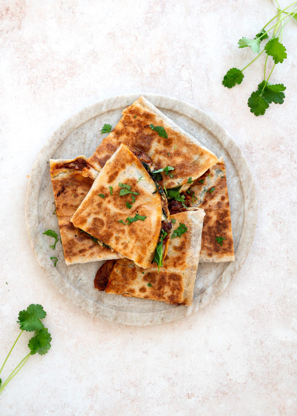 vegetar quesadilla med bønner 