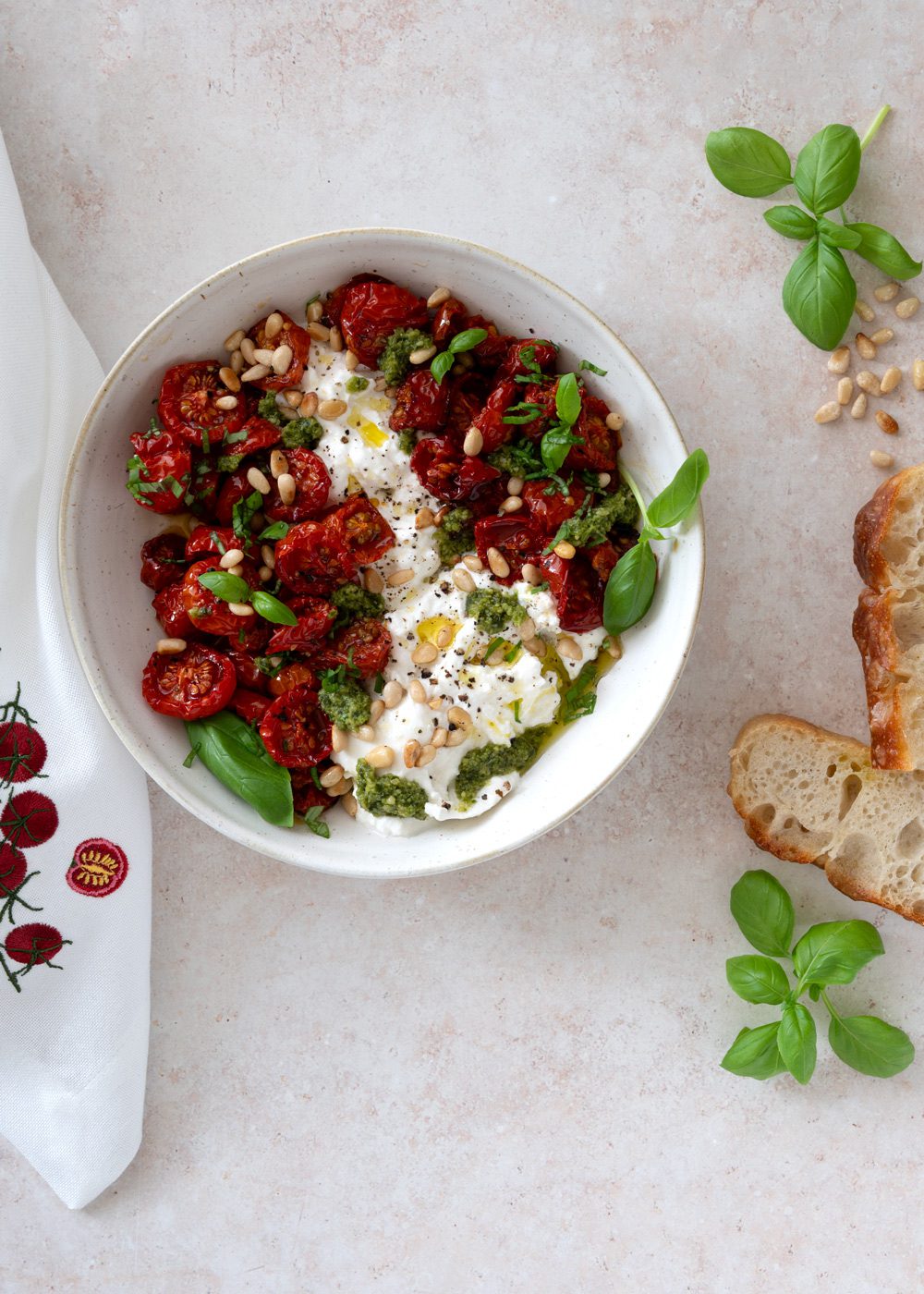 Burrata med bagte tomater